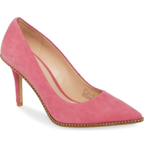 Tulip Suede Coach Heels - Picture 2 of 6